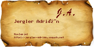 Jergler Adrián névjegykártya